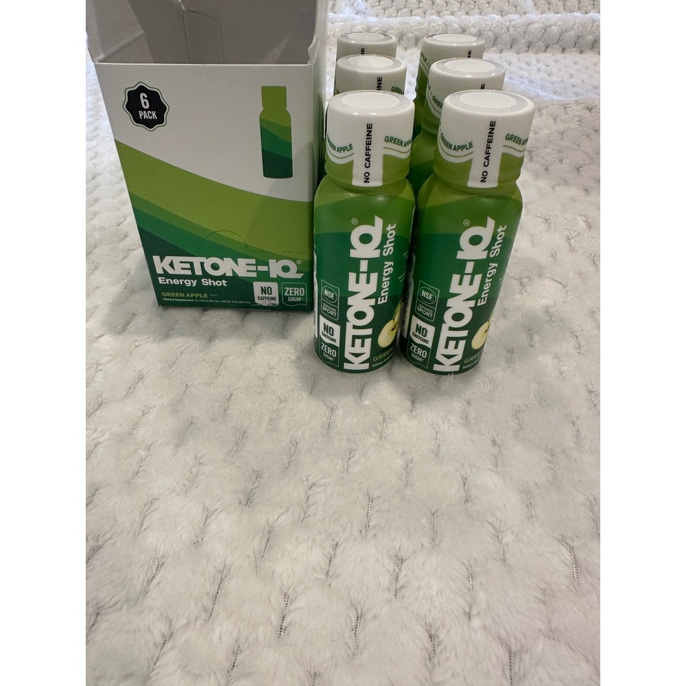 Ketone-IQ Energy Shot Green Apple 6 Pack Caffeine Free Zero Sugar 2oz Bottles